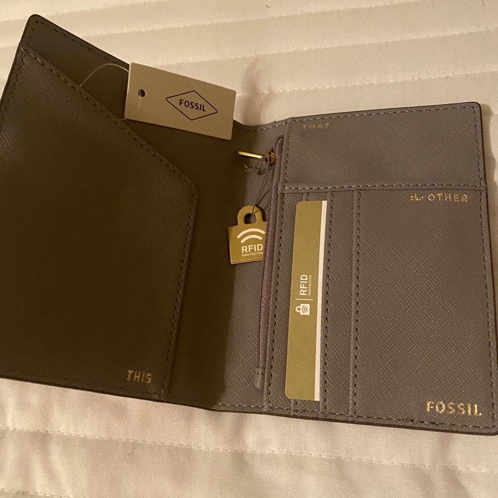 Pink leather passport travel case